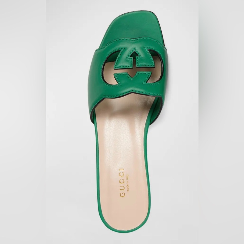 Gucci Leather Logo Cutout Slides